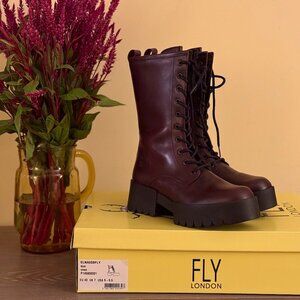 Fly London Lace-up Boots in Wine